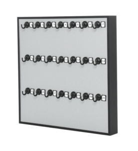 Key Rack, Keystand #21MAF, 21 Bolted Metal Hooks with Aluminum Frame, Numberplate, Extra Space, and Adjustable Hangers for Executive Offices (21 Sets of Tag and Ring Included)