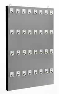 Key Rack, Keystand #32PGE, 32 Numbered Hooks with Extra Space for Key Chains with Remote Control (32 Sets of Tag & Ring are Included)